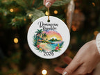Dominican Republic 2026 ornament with beach scene and palm trees.