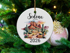Sedona Arizona ornament with desert landscape and 2026 date.