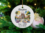 Personalized Barcelona Sagrada Familia ornament for Lisa + John, 12/1/2025.