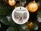 Round ornament with Buenos Aires street scene and "2026".