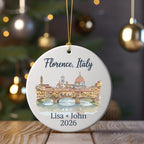 Florence, Italy ceramic ornament with names and year.