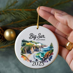 Big Sur, California 2025 ceramic ornament with bridge and coastal scenery.