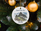 Machu Picchu, Peru 2026 ornament on a Christmas tree.
