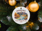 Jackson Hole Smith Family Reunion 2026 ornament with mountain and fishing scene.