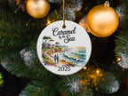 Carmel by the Sea Ornament, Custom 2025 Travel Keepsake, Personalized Vacation Honeymoon Reunion Christmas Trip Gift, Coastal Lover Decor