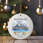 Torres Del Paine, Chile ornament with personalized names and year.