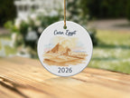 Cairo, Egypt 2026 ceramic ornament featuring the Pyramids and Sphinx.
