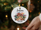 Sedona Arizona 2026 ornament with desert landscape and cactus.