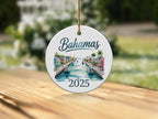 Bahamas 2025 ceramic ornament with canal scene.