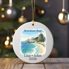 Rio de Janeiro, Brazil Christmas ornament with names and year.