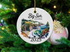 Big Sur, California ceramic ornament with a coastal landscape and 2025.