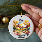 Round ornament featuring Zion National Park landscape and "2025" text.