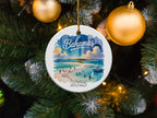 Bahamas 2025 Christmas ornament with beach scene.