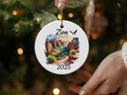 Round ceramic ornament with Zion National Park landscape and "2025".