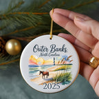 Outer Banks, North Carolina 2025 ornament with horse and lighthouse.