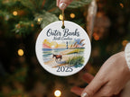 Outer Banks North Carolina 2025 ceramic ornament with lighthouse and horse.
