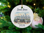 Seoul, Korea ornament with cityscape and "2026" text.