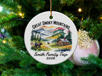 Great Smoky Mountains cabin and bears ornament, Smith Family Trip 2026.