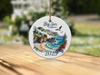 Big Sur, California 2025 ceramic ornament featuring coastal cliffs and ocean waves.
