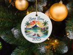 Bora Bora 2025 ornament with overwater bungalows and kayaks.