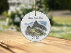 Machu Picchu, Peru ornament with mountains and the year 2026.