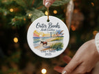 Outer Banks, North Carolina ornament with lighthouse, beach, and horses; personalized text.